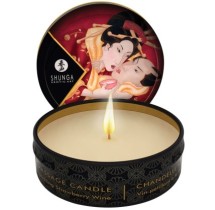 Shunga Mini Massage Candle-Sparkling Strawberry Wine 1oz
